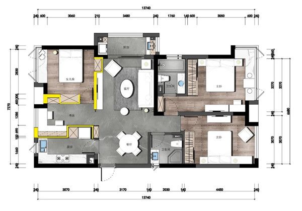 S型墻體改造平面圖 S型墻體改造平面圖